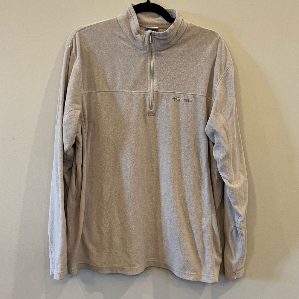 Men’s Columbia 1/4 Zip Tan Pullover Sweatshirt L